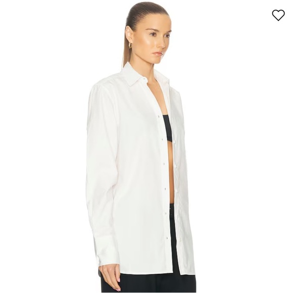 NWT Eterne Cotton Poplin Button Down Up Blouse Shirt Top White - Picture 3 of 11